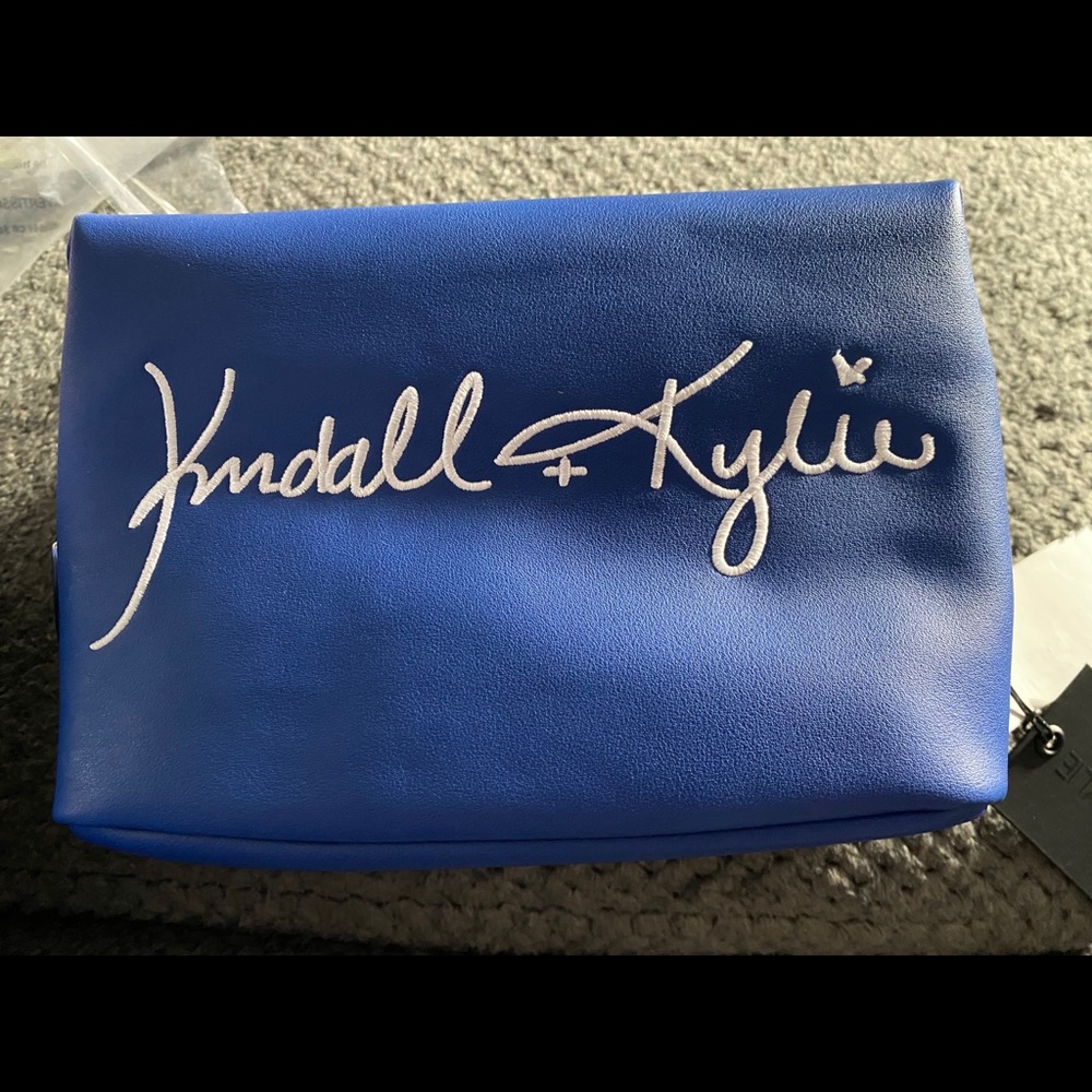 Kendall + Kylie blue cosmetic bag